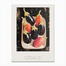 Art Deco Aubergines In A Baking Tray Poster Canvas Print