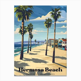 Hermosa Beach California Beach Digital Travel Art Canvas Print