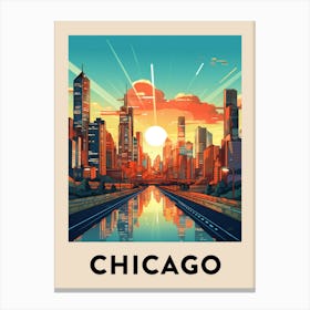 Chicago Travel Poster 8 Canvas Print