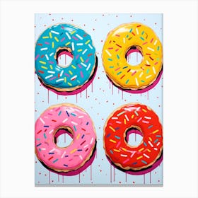 Donuts Pop Art Retro 1 Canvas Print