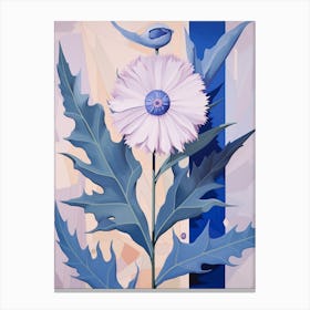 Cornflower 3 Hilma Af Klint Inspired Pastel Flower Painting Canvas Print