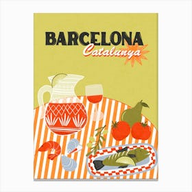 Barcelona Travel Food Canvas Print