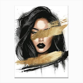 Gold And Black Painting 1 Canvas Print