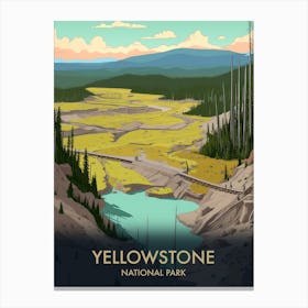 Yellowstone National Park Vintage Travel Poster 3 Canvas Print