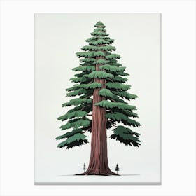 Redwood Tree Pixel Illustration 2 Canvas Print