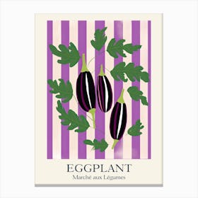 Marche Aux Legumes Eggplant Summer Illustration 3 Canvas Print