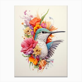 Bird With A Flower Crown Hummingbird 2 Canvas Print