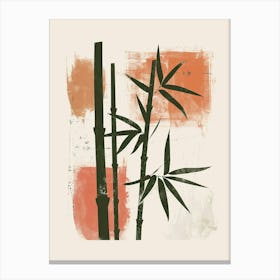 Bamboo Plant Minimalist Illustration 5 Canvas Print