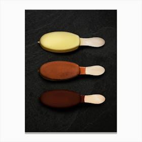 Ice cream / Chocolate ice lollies — Food kitchen poster/blackboard, photo art Canvas Print