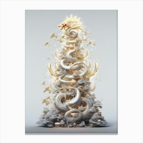 Futuristic Dragon Christmas Tree Canvas Print