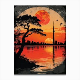 Sunset In Tokyo 2 Canvas Print