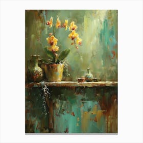 Orchids In A Vase 1 Canvas Print