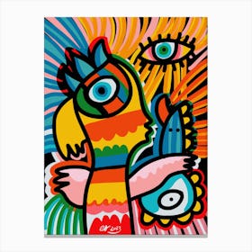 African Graffiti Tribal Art Canvas Print