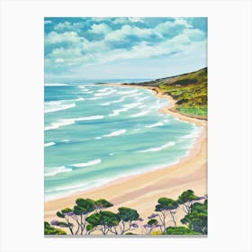 Apollo Bay Beach, Australia Contemporary Illustration 1  Canvas Print
