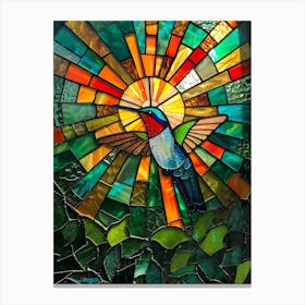 Hummingbird Stained Glass 12 Canvas Print