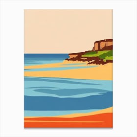 Cala Conta Beach Ibiza Spain Midcentury Canvas Print