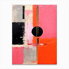 Pink And Black Abstract Painting 1 Canvas Print