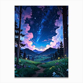 Night Sky Anime aesthetic 9 Canvas Print