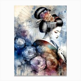 Japan Traditional Geisha Illustration By Ad 181 Canvas Print