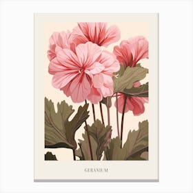 Floral Illustration Geranium 4 Poster Canvas Print