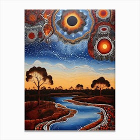 Default Australian Aboriginal Dot Painting Style Art Dreamtime 0 Canvas Print