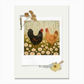 Scrapbook Chickens Fairycore Painting 2 Canvas Print