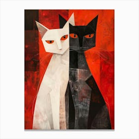 Black And White Cats 9 Canvas Print