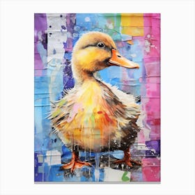 Mixed Media Paint Duckling Collage 3 Canvas Print