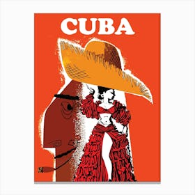 Cuba, Dancing Under The Big Hat Canvas Print