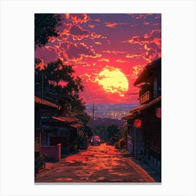 Sunset In Kyoto Canvas Print