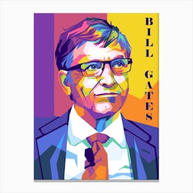 Microsoft Founder Bill Gates Wpap Pop Art Style Canvas Print