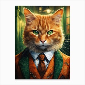 Cat In A Suit Canvas Print