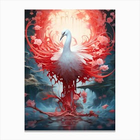 Swan Floral Canvas Print