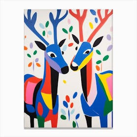 Colourful Kids Animal Art Reindeer 1 Canvas Print