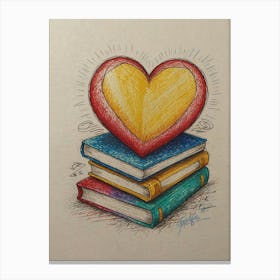 Heart Of Books Canvas Print