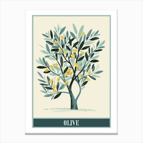 Olive Tree Flat Illustration 6 Poster Canvas Print