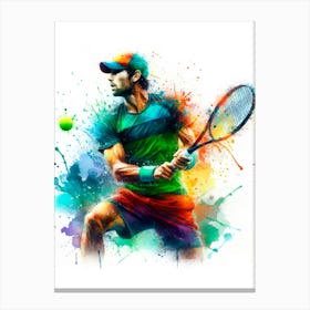 Tennis Player In Action Canvas Print