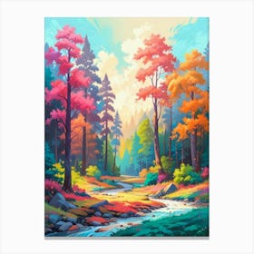 Forest Landscape Painting Canvas Print