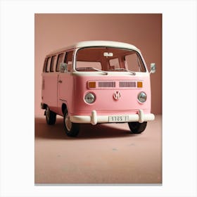 Pink Vw Bus Canvas Print