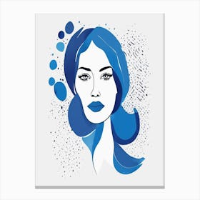 blue matisse watercolour woman portrait 7 Canvas Print