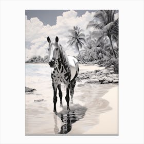 A Horse Oil Painting In Eagle Beach, Aruba, Portrait 4 Canvas Print