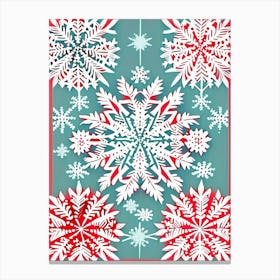 Winter Snowflake Pattern, Snowflakes, Vintage Sketch 2 Canvas Print
