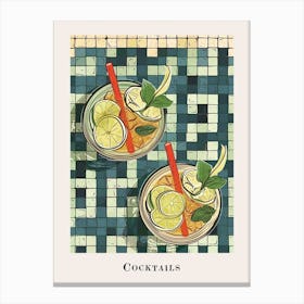 Cocktails Tile Poster 3 Canvas Print