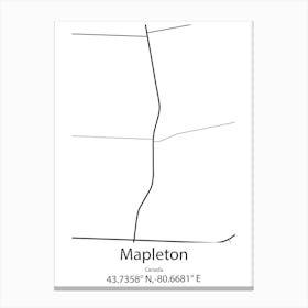 Mapleton,Canada Minimalist Map Canvas Print