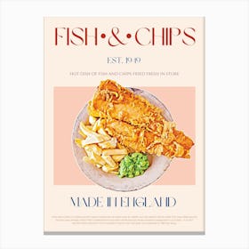 Fish & Chips Mid Century Canvas Print