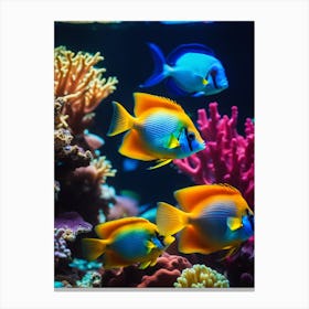 Tropical Fishes In An Aquarium Canvas Print