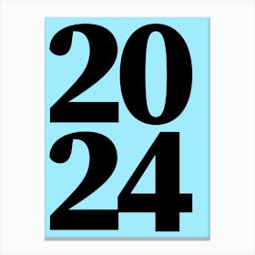 2024 Typography Date Year Word Canvas Print