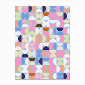 Mid Century Modern Blue Geometric Canvas Print