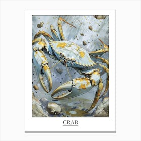 Crab Precisionist Illustration 2 Poster Canvas Print