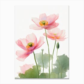 Lotus Flowers Acrylic Painting In Pastel Colours 6 Canvas Print